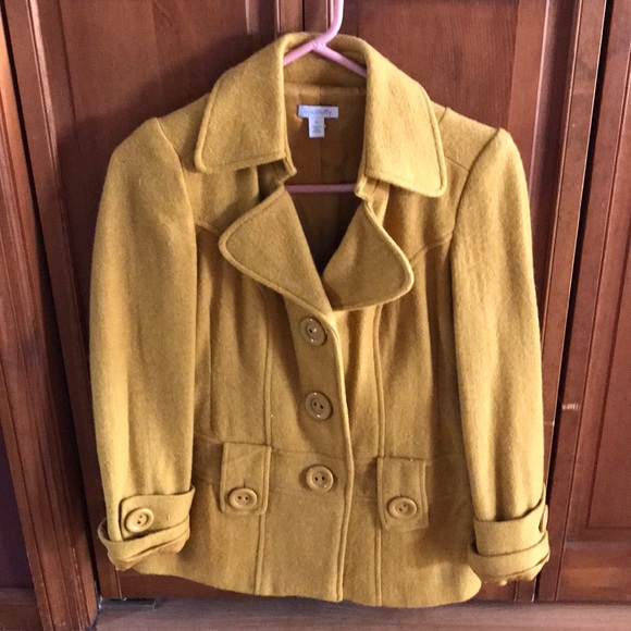 Mustard Color Peacoat - Picture 1 of 5